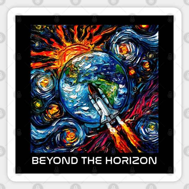 Beyond The Horizon (white type) Sticker by sagittariusgallery